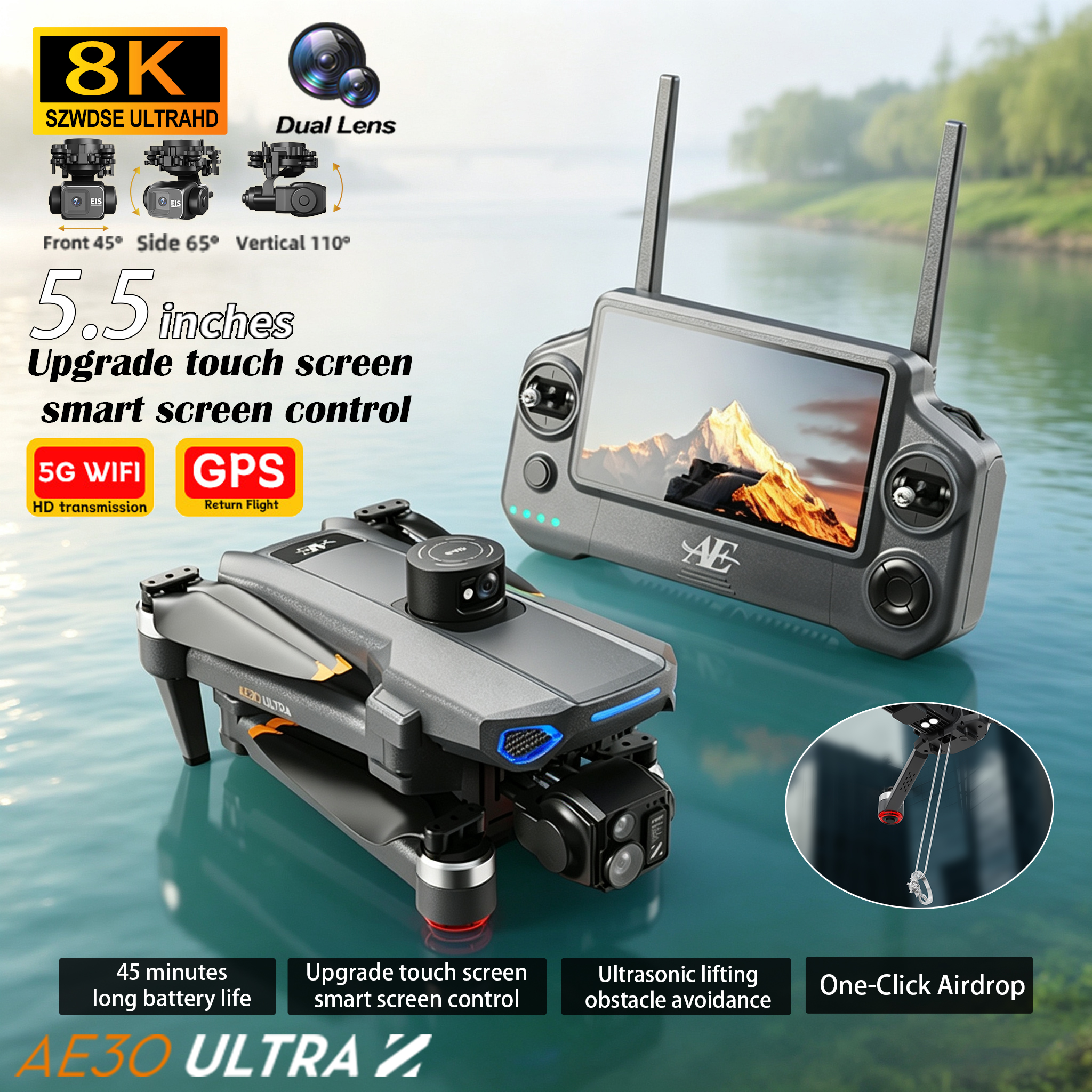 2026 AE30 GPS RC Drone 8K Prof - Drone Gimbal 3 Axis บทวิจารณ์และราคา