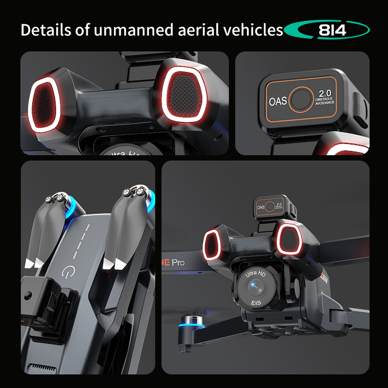 814 drone profissional 4K HD C - Drone Gimbal 2 Axis บทวิจารณ์และราคา